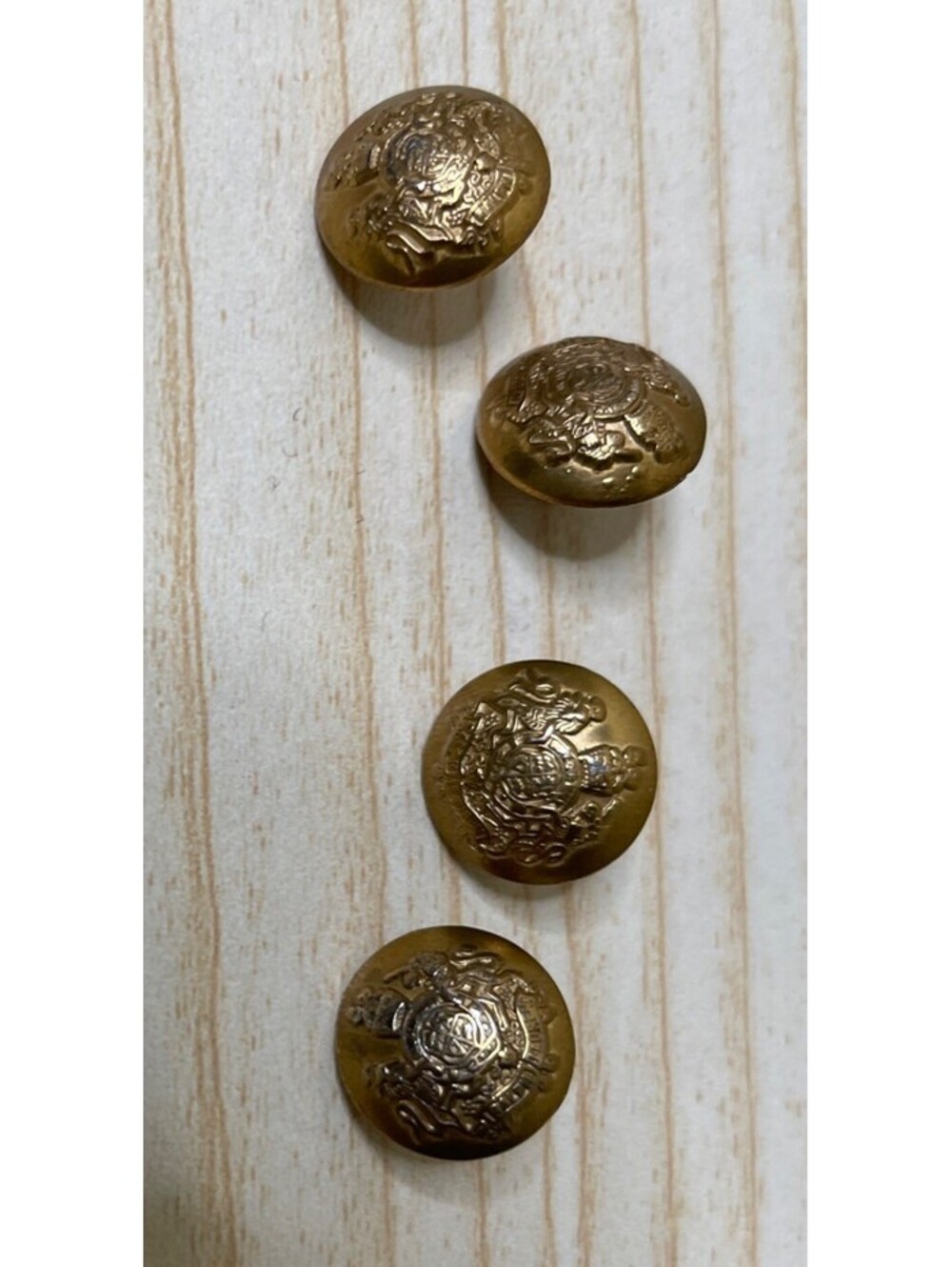 4Pcs Lauren Ralph Lauren Replacement Buttons Gold Crest Lion Unicorn Logo .5 in